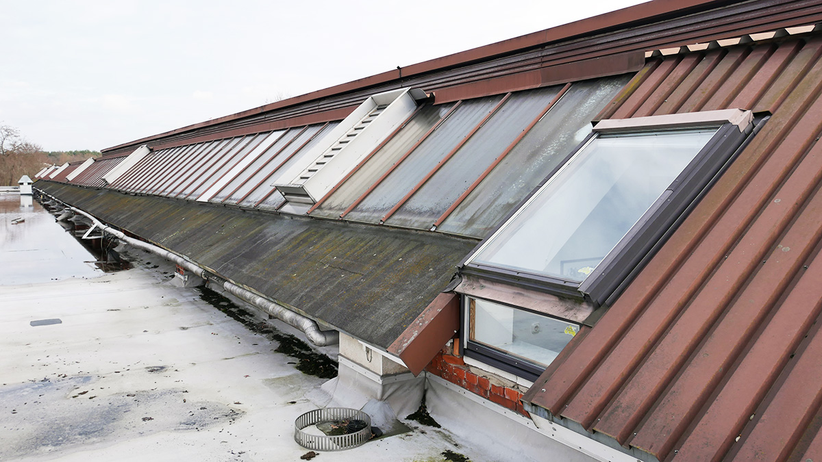 Einschaliges Drahtglas Dachverglasung Bestand